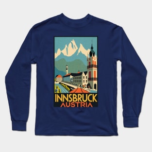 A Vintage Travel Art of Innsbruck - Austria Long Sleeve T-Shirt